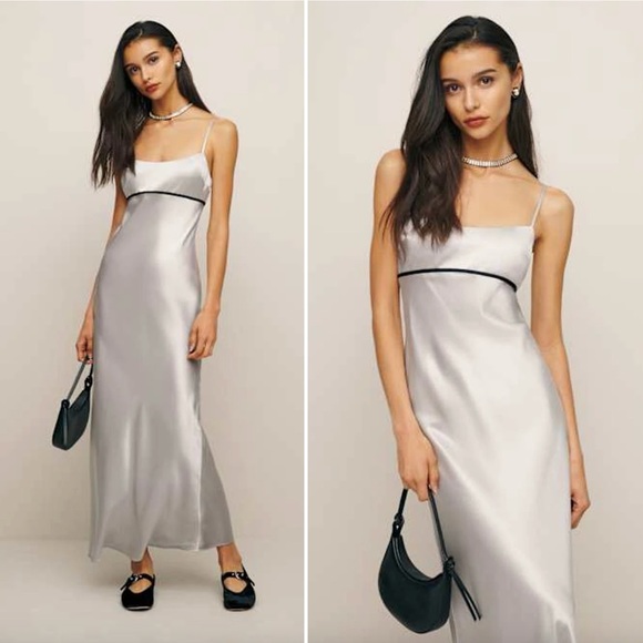 Reformation Kailyn Silk Maxi Dress Moonlight